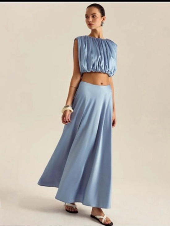 Commense Dresses & Skirts - Commense Light Blue Flowing Maxi Skirt